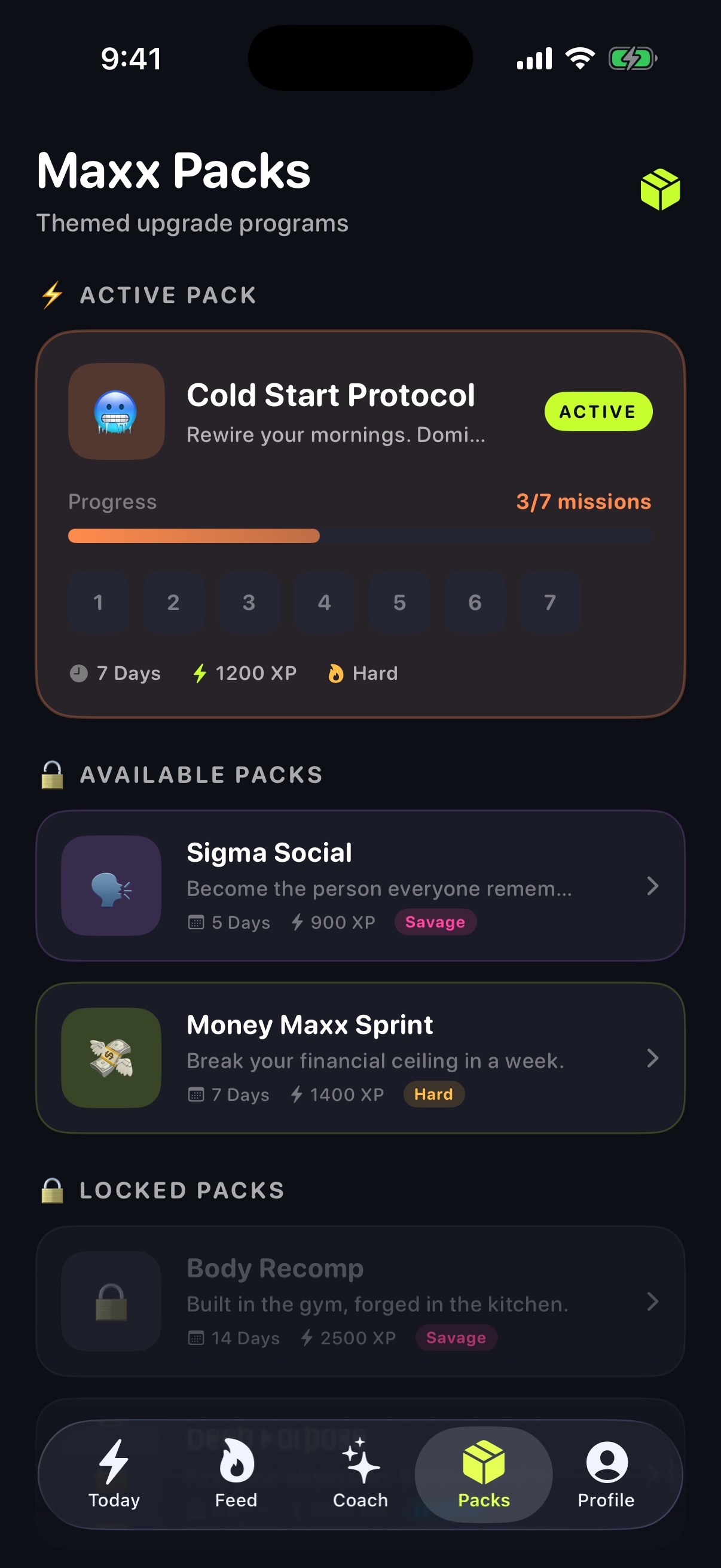 LifeMaxx themed improvement mission packs